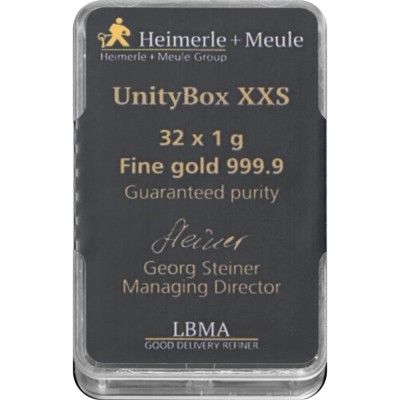 Heimerle + Meule Unity Box - 32 x 1g - guldinvesteringsbarre