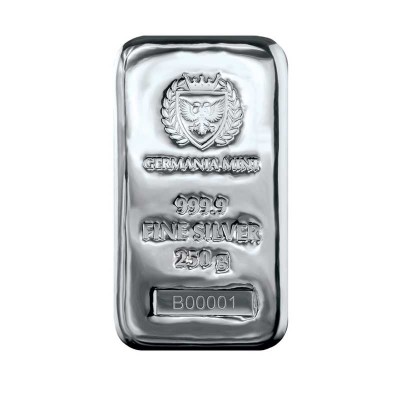 Germania Mint - 250g - investeringsbarre i sølv
