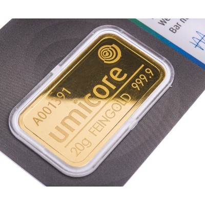 Umicore - 20g - investeringsguldbarre