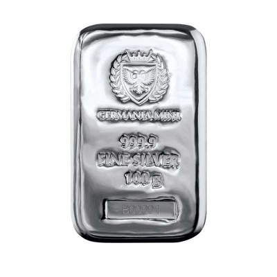 Germania Mint - 100g - investeringsbarre i sølv