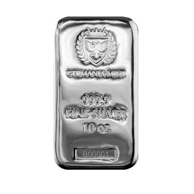 Germania Mint - 10 Oz - investeringsbarre i sølv