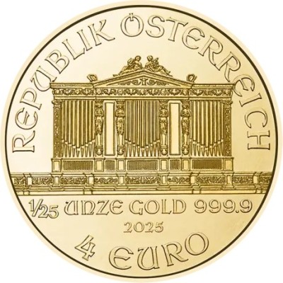 Wiener Philharmoniker (2025) - 1/25 Oz - guldinvesteringsmønt