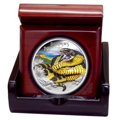 Australsk tigerslange - 1 Oz Silver Proof-samlermønt