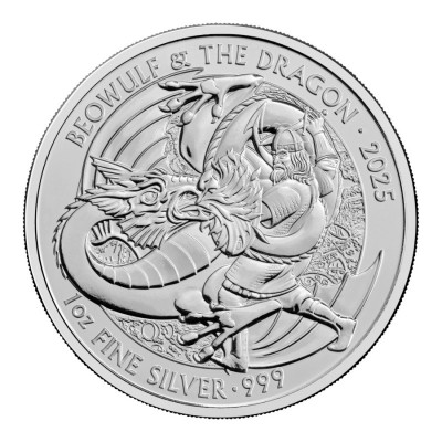 Myter og legender - Beowulf og dragen - 1 Oz - sølv investeringsmønt