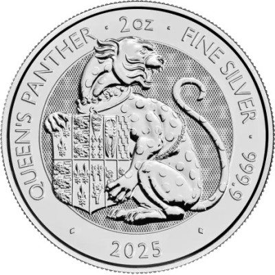 Tudor Beasts Queen Panther - 2 Oz - Sølv investeringsmønt
