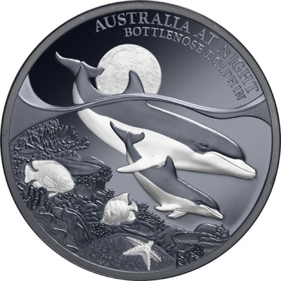 Flaskehalsdelfin - 1 Oz - Sølv samlemønt
