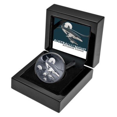 Flaskehalsdelfin - 1 Oz - Sølv samlemønt