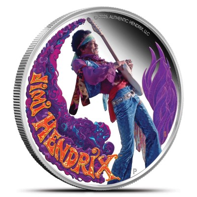 Jimi Hendrix - 1 Oz sølv samlemønt