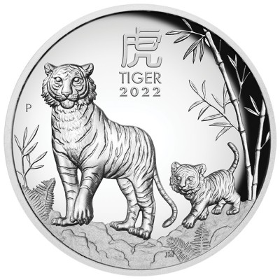 Australsk månetiger - 5 Oz - sølv-samlermønt