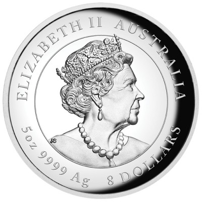 Australsk månetiger - 5 Oz - sølv-samlermønt