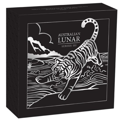 Australsk månetiger - 5 Oz - sølv-samlermønt