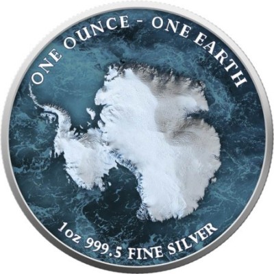 Jorden - 1 Oz - Antarktis - Sølv samlemønt