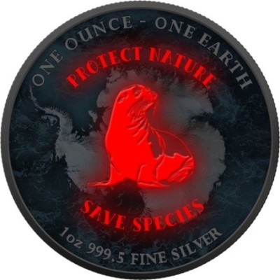 Jorden - 1 Oz - Antarktis - Sølv samlemønt