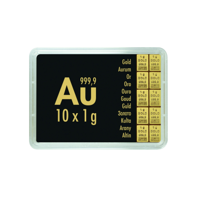 Guld Combibarren Valcambi 10x1 g - investeringsguldbarre