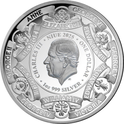 Storbritanniens monarker (2025) - 1 Oz Silver Proof-samlermønt