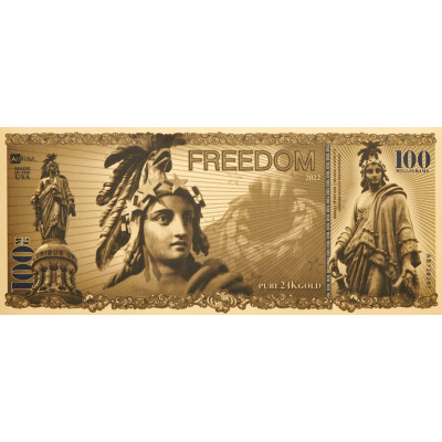 Freedom Aurum - 24k Gold Bill (100 mg)