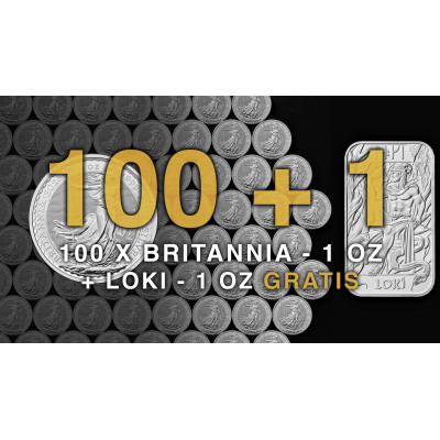 100+1 - 100 Britannia (2026) - 1 Oz - sølv...
