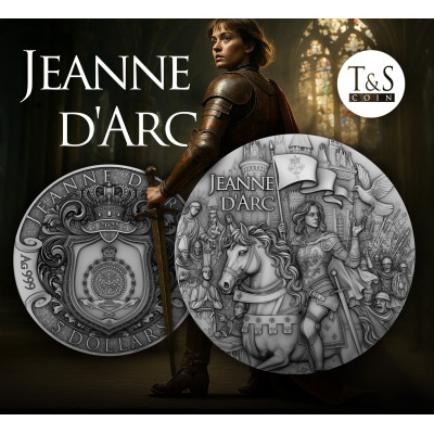 Jeanne d'Arc - 2 Oz - Samlermønt i sølv