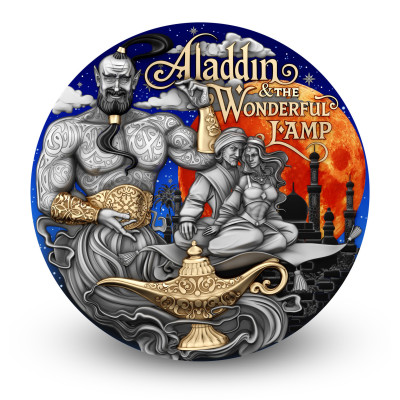 Aladdin og den magiske lampe - 2 Oz - Samlermønt i sølv